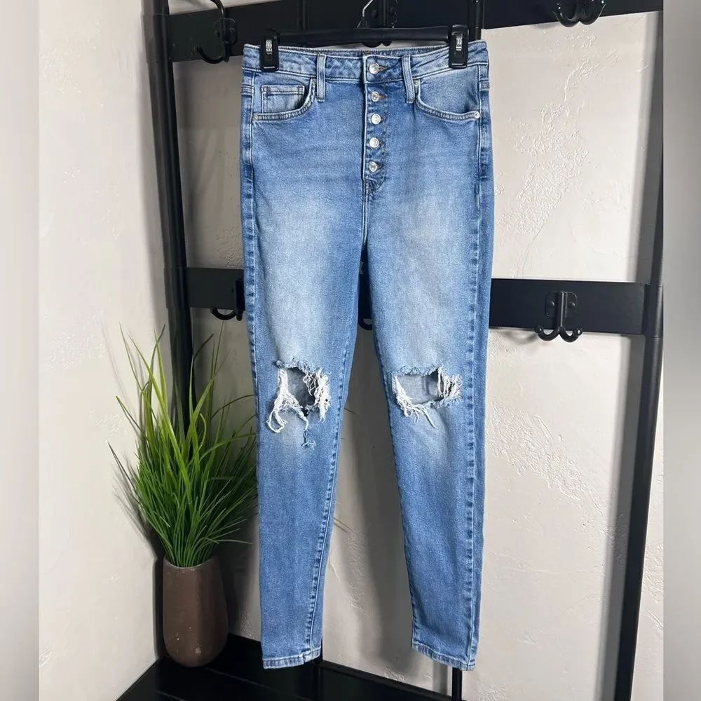 Forever 21 High-Rise distressed Skinny jeans Size 28 - Picture 6 of 14
